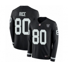 Men's Nike Oakland Raiders #80 Jerry Rice Limited Black Therma Long Sleeve NFL Jersey