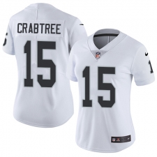 Women's Nike Oakland Raiders #15 Michael Crabtree Elite White NFL Jersey