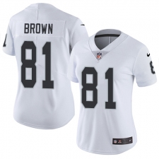 Women's Nike Oakland Raiders #81 Tim Brown Elite White NFL Jersey