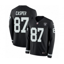 Youth Nike Oakland Raiders #87 Dave Casper Limited Black Therma Long Sleeve NFL Jersey