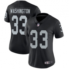 Women's Nike Oakland Raiders #33 DeAndre Washington Elite Black Team Color NFL Jersey