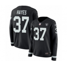 Women's Nike Oakland Raiders #37 Lester Hayes Limited Black Therma Long Sleeve NFL Jersey