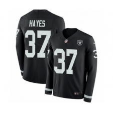 Youth Nike Oakland Raiders #37 Lester Hayes Limited Black Therma Long Sleeve NFL Jersey