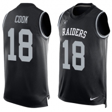 Men's Nike Oakland Raiders #18 Connor Cook Limited Black Player Name & Number Tank Top NFL Jersey