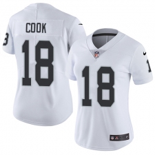 Women's Nike Oakland Raiders #18 Connor Cook Elite White NFL Jersey
