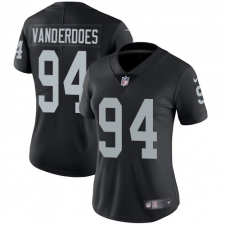 Women's Nike Oakland Raiders #94 Eddie Vanderdoes Elite Black Team Color NFL Jersey