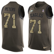Men's Nike Philadelphia Eagles #71 Jason Peters Limited Green Salute to Service Tank Top NFL Jersey