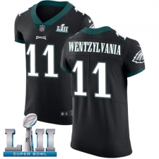 Men's Nike Philadelphia Eagles #11 Carson Wentz Elite Black Alternate Wentzylvania Super Bowl LII NFL Jersey