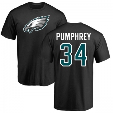 Nike Philadelphia Eagles #34 Donnel Pumphrey Black Name & Number Logo T-Shirt