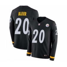 Men's Nike Pittsburgh Steelers #20 Rocky Bleier Limited Black Therma Long Sleeve NFL Jersey