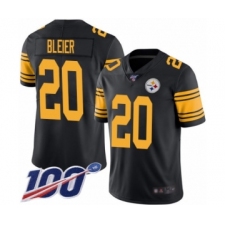 Men's Pittsburgh Steelers #20 Rocky Bleier Limited Black Rush Vapor Untouchable 100th Season Football Jersey