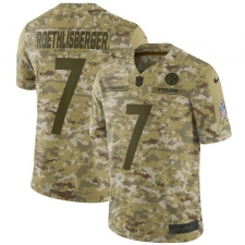 Men's Nike Pittsburgh Steelers #7 Ben Roethlisberger Limited Camo 2018 Salute to Service NFL Jersey