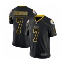 Men's Pittsburgh Steelers #7 Ben Roethlisberger Limited Lights Out Black Rush Football Jersey