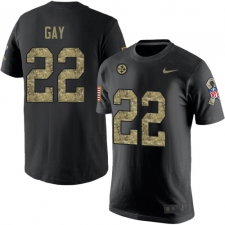 Nike Pittsburgh Steelers #22 William Gay Black Camo Salute to Service T-Shirt