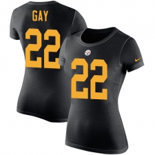 Women's Nike Pittsburgh Steelers #22 William Gay Black Rush Pride Name & Number T-Shirt