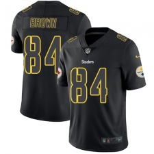 Men's Nike Pittsburgh Steelers #84 Antonio Brown Limited Black Rush Impact NFL Jersey
