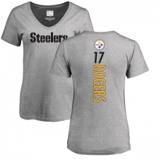 NFL Women's Nike Pittsburgh Steelers #17 Eli Rogers Ash Backer V-Neck T-Shirt