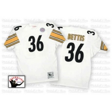 Mitchell And Ness Pittsburgh Steelers #36 Jerome Bettis White Authentic Throwback NFL Jersey