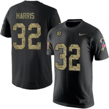 Nike Pittsburgh Steelers #32 Franco Harris Black Camo Salute to Service T-Shirt