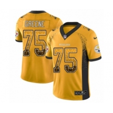 Men's Nike Pittsburgh Steelers #75 Joe Greene Limited Gold Rush Drift Fashion NFL Jersey