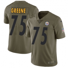 Men's Nike Pittsburgh Steelers #75 Joe Greene Limited Olive 2017 Salute to Service NFL Jersey