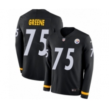 Youth Nike Pittsburgh Steelers #75 Joe Greene Limited Black Therma Long Sleeve NFL Jersey