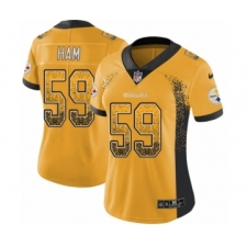 Women's Nike Pittsburgh Steelers #59 Jack Ham Limited Gold Rush Drift Fashion NFL Jersey
