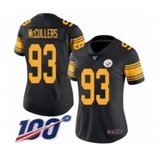 Women's Pittsburgh Steelers #93 Dan McCullers Limited Black Rush Vapor Untouchable 100th Season Football Jersey