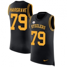 Men's Nike Pittsburgh Steelers #79 Javon Hargrave Limited Black Rush Player Name & Number Tank Top NFL Jersey
