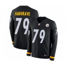 Men's Nike Pittsburgh Steelers #79 Javon Hargrave Limited Black Therma Long Sleeve NFL Jersey