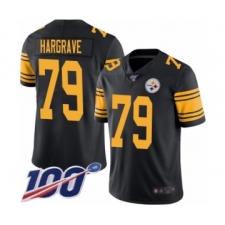 Men's Pittsburgh Steelers #79 Javon Hargrave Limited Black Rush Vapor Untouchable 100th Season Football Jersey