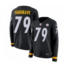 Women's Nike Pittsburgh Steelers #79 Javon Hargrave Limited Black Therma Long Sleeve NFL Jersey