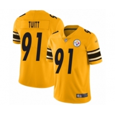 Youth Pittsburgh Steelers #91 Stephon Tuitt Limited Gold Inverted Legend Football Jersey