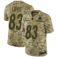 Youth Nike Pittsburgh Steelers #83 Louis Lipps Limited Camo 2018 Salute to Service NFL Jersey