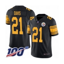 Men's Pittsburgh Steelers #21 Sean Davis Limited Black Rush Vapor Untouchable 100th Season Football Jersey