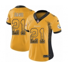 Women's Nike Pittsburgh Steelers #21 Sean Davis Limited Gold Rush Drift Fashion NFL Jersey