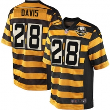 Youth Nike Pittsburgh Steelers #28 Sean Davis Elite Yellow/Black Alternate 80TH Anniversary Throwback NFL Jersey