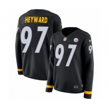 Women's Nike Pittsburgh Steelers #97 Cameron Heyward Limited Black Therma Long Sleeve NFL Jersey