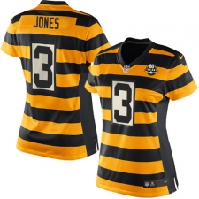 Women's Nike Pittsburgh Steelers #3 Landry Jones Limited Yellow/Black Alternate 80TH Anniversary Throwback NFL Jersey