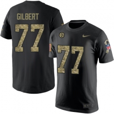 Nike Pittsburgh Steelers #77 Marcus Gilbert Black Camo Salute to Service T-Shirt