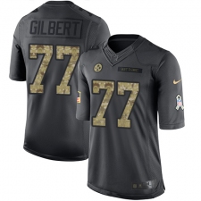 Youth Nike Pittsburgh Steelers #77 Marcus Gilbert Limited Black 2016 Salute to Service NFL Jersey