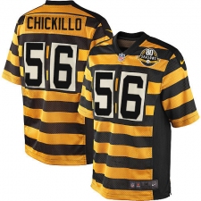 Men's Nike Pittsburgh Steelers #56 Anthony Chickillo Elite Yellow/Black Alternate 80TH Anniversary Throwback NFL Jersey