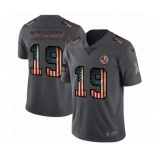 Men's Pittsburgh Steelers #19 JuJu Smith-Schuster Limited Black USA Flag 2019 Salute To Service Football Jersey