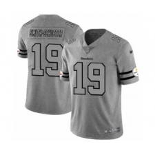 Men's Pittsburgh Steelers #19 JuJu Smith-Schuster Limited Gray Team Logo Gridiron Football Jersey