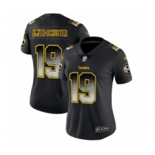 Women's Pittsburgh Steelers #19 JuJu Smith-Schuster Limited Black Smoke Fashion Football Jersey