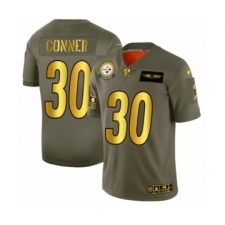 Men's Pittsburgh Steelers #30 James Conner Limited Olive Gold 2019 Salute to Service Football Jersey