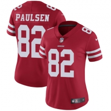 Women's Nike San Francisco 49ers #82 Logan Paulsen Elite Red Team Color NFL Jersey