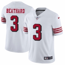Men's Nike San Francisco 49ers #3 C. J. Beathard Elite White Rush Vapor Untouchable NFL Jersey