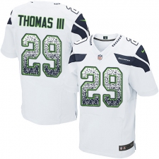 Men's Nike Seattle Seahawks #29 Earl Thomas III Elite White Road Drift Fashion NFL Jersey