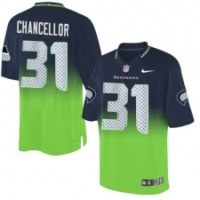 Men's Nike Seattle Seahawks #31 Kam Chancellor Elite Navy/Green Fadeaway NFL Jersey